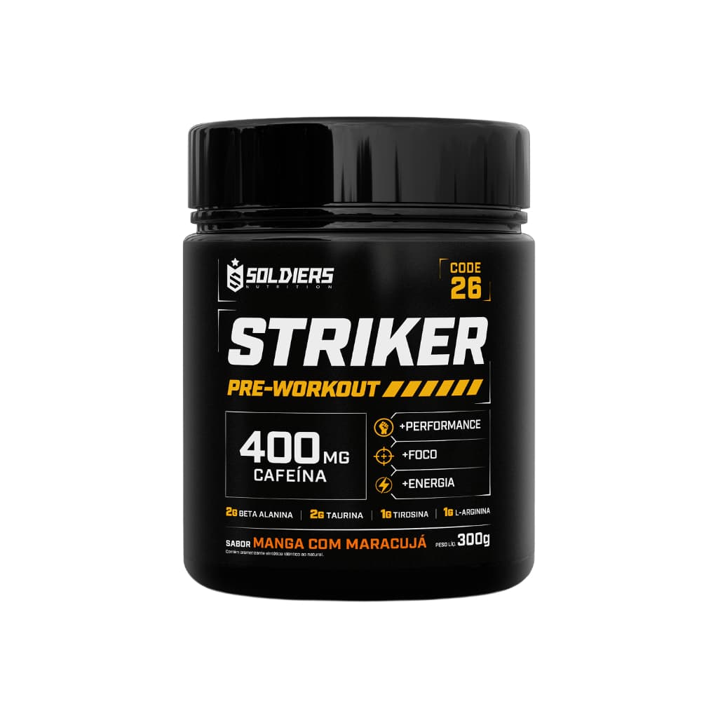 Pré-Treino Striker Suplemento Alimentar em Pó Cafeína 400mg Soldiers Nutrition