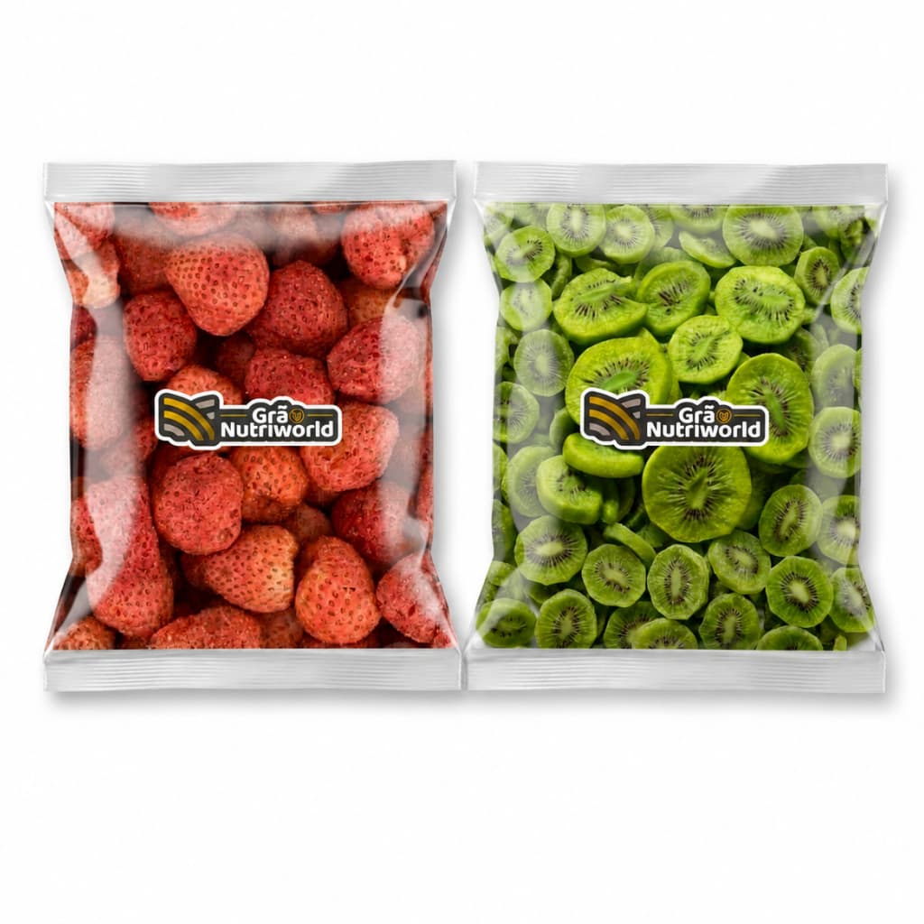 Kit Morango Liofilizado + Kiwi Liofilizado Importado 100g cada