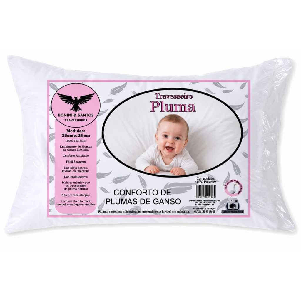 Travesseiro de Bebê 40x30cm – Macio, Antialérgico e Respirável para Berço