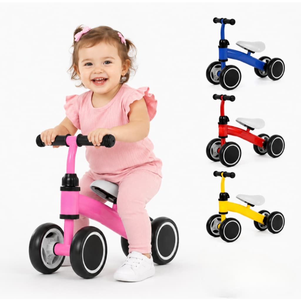 Bicicleta bike De Equilíbrio Sem Pedal Infantil  Andador 4 Rodas coordenação motora crianças até 20kg baby