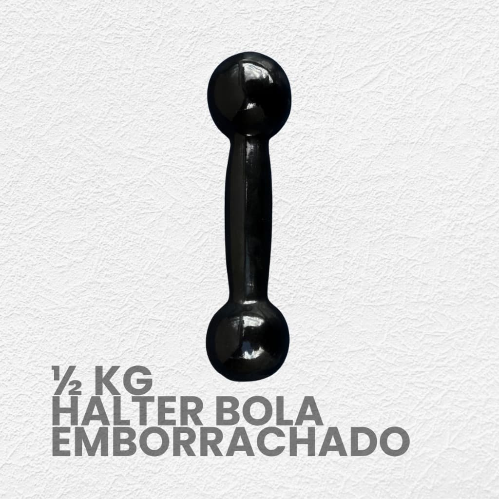 HALTER BOLA EMBORRACHADO 1/2 kg - 1 unidade - Academia Musculação