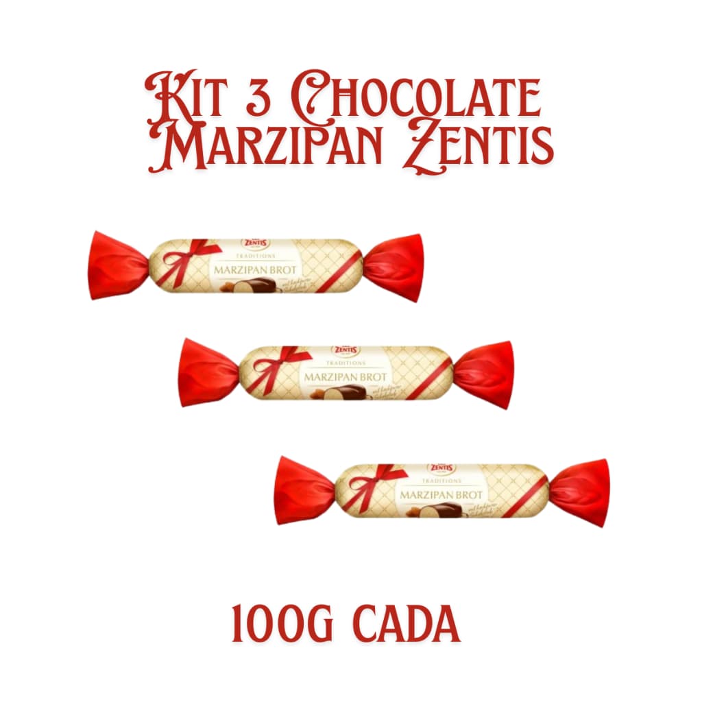 KIT 3 Chocolates com Marzipan Zentis Doce Alemão Importado 100g