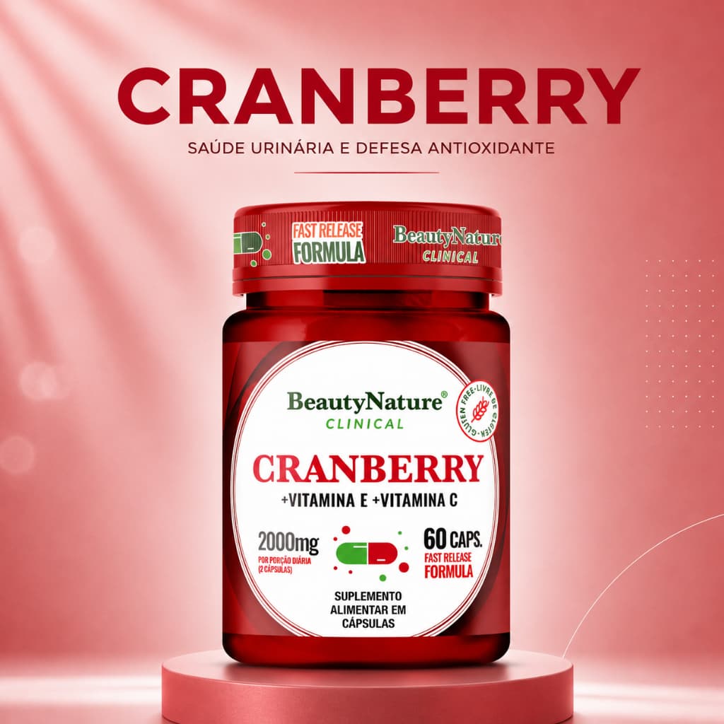 Cranberry + Vitamina E + Vitamina C 2000Mg 60 Caps Beauty Nature