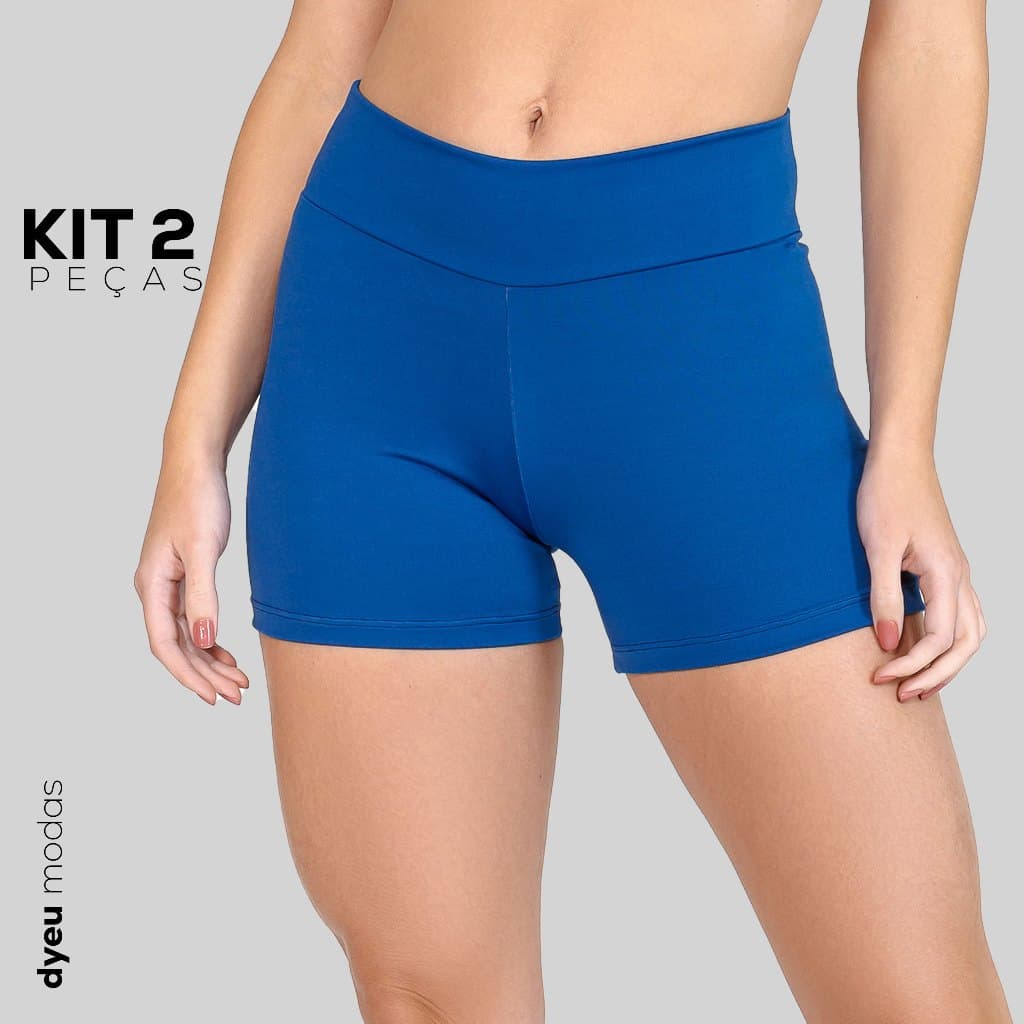 Kit 2 Shorts Curto Feminino Cós Alto Para Academia Fitness Suplex Tecido de Qualidade