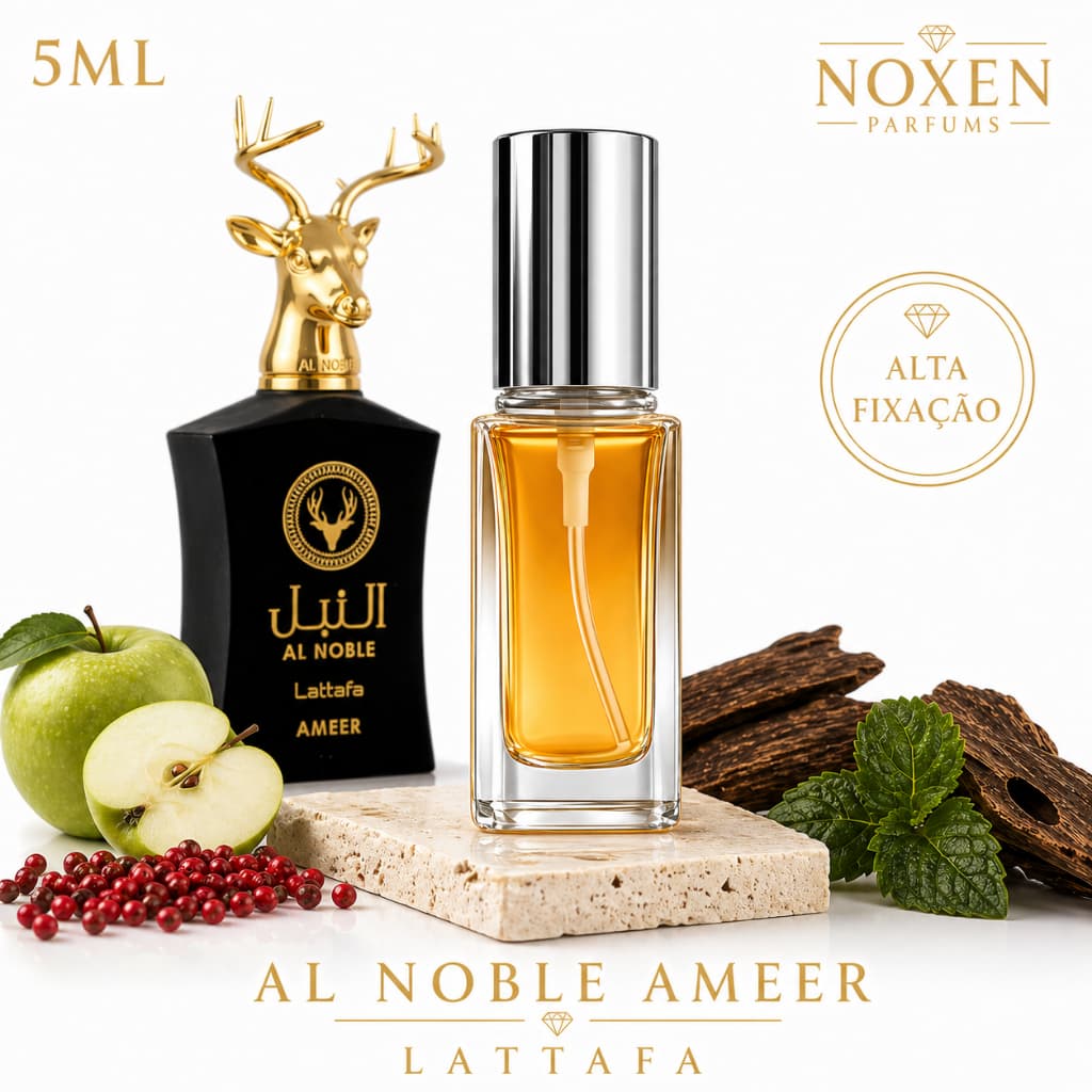 Perfume Masculino 5ml Premium Vidro Spray Al Noble Ameer Amadeirado Importado