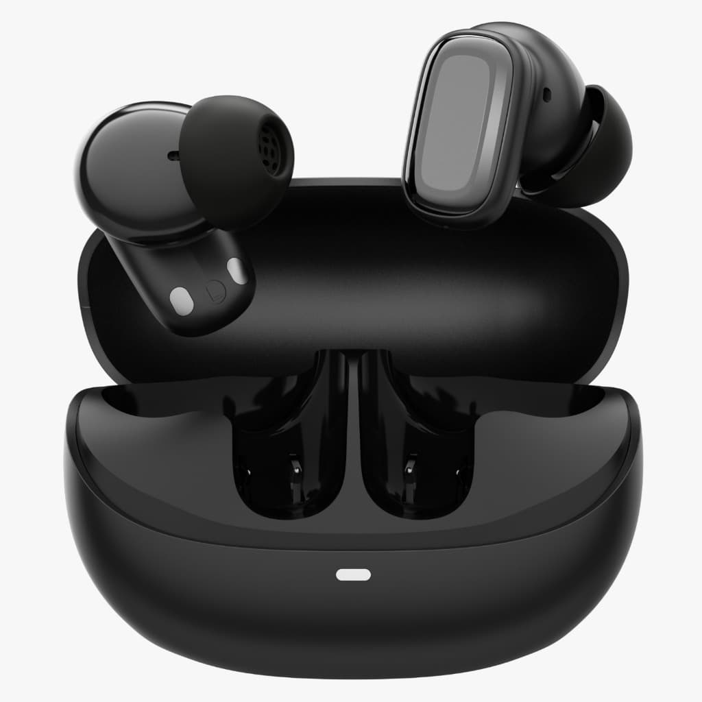 Fone de Ouvido Bluetooth Hrebos SoundDrop EB-301 TWS Sem Fio Bluetooth 5.3 com Estojo de Recarga USB-C Preto