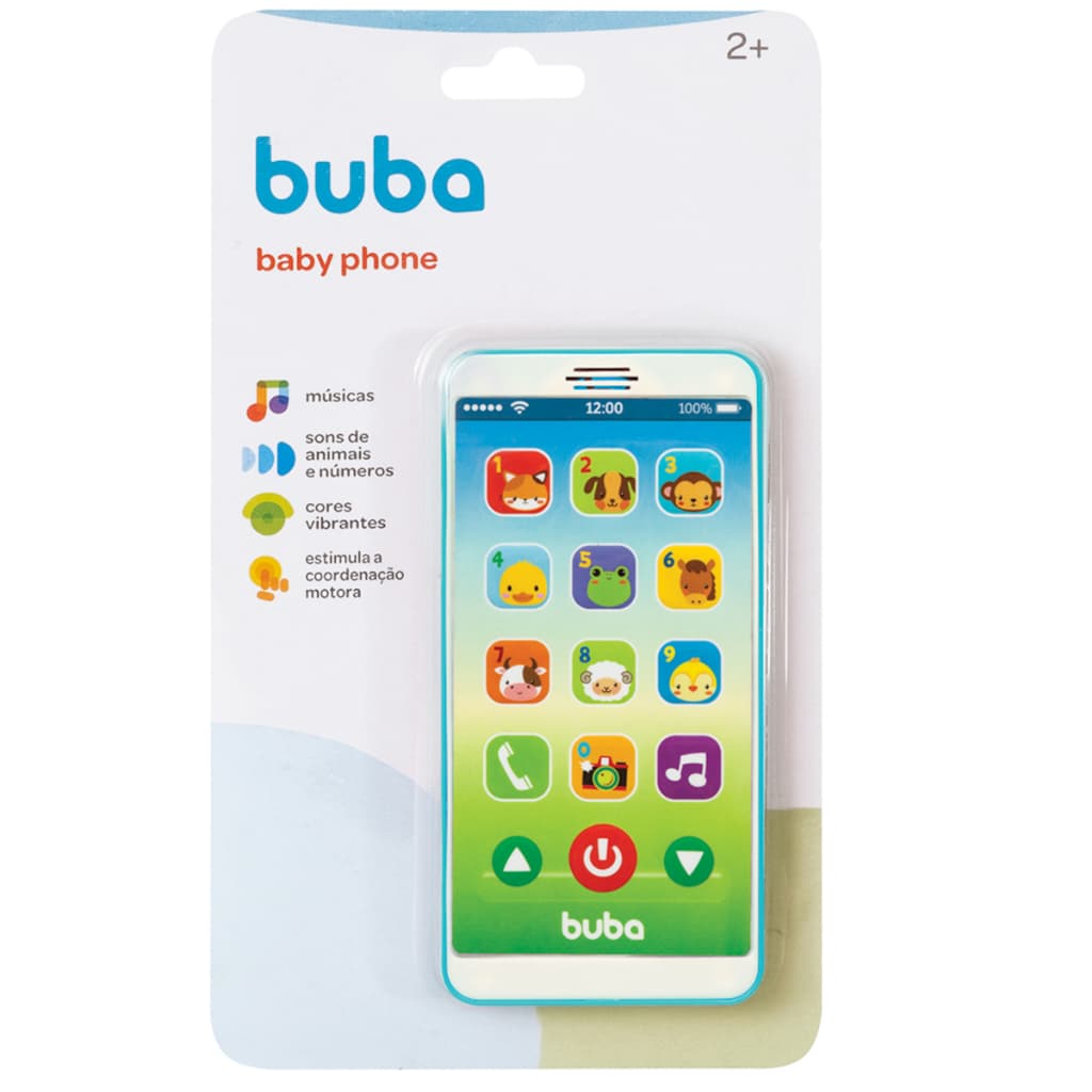 Baby Phone Azul - celular de brinquedo bebê - telefone infantil - brinquedo educativo - Buba