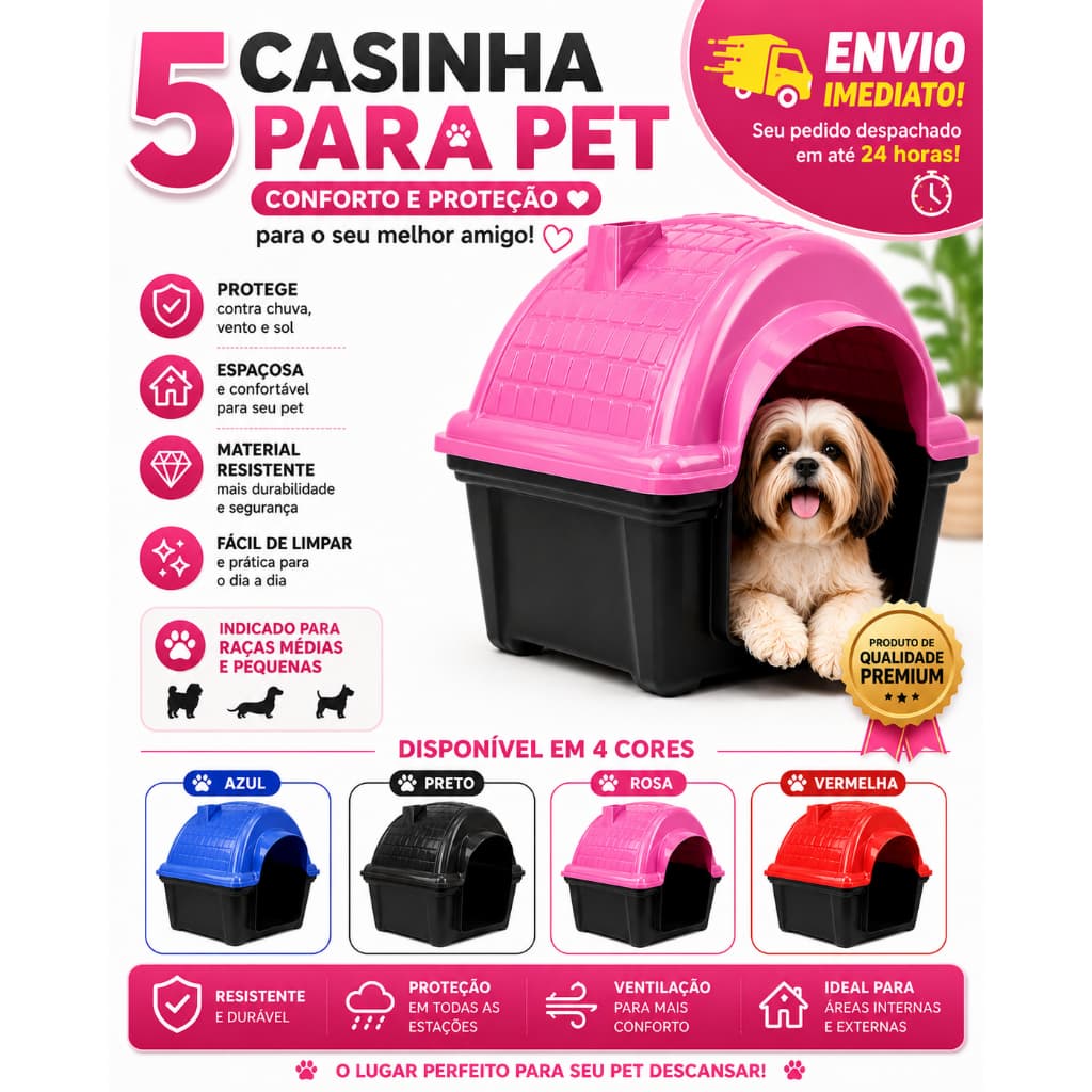 CASINHA CACHORRO N5 PORTE PEQUENO MÉDIO CASA IGLU COM PROTEÇÃO RAIOS UV DESMONTÁVEL LAVÁVEL