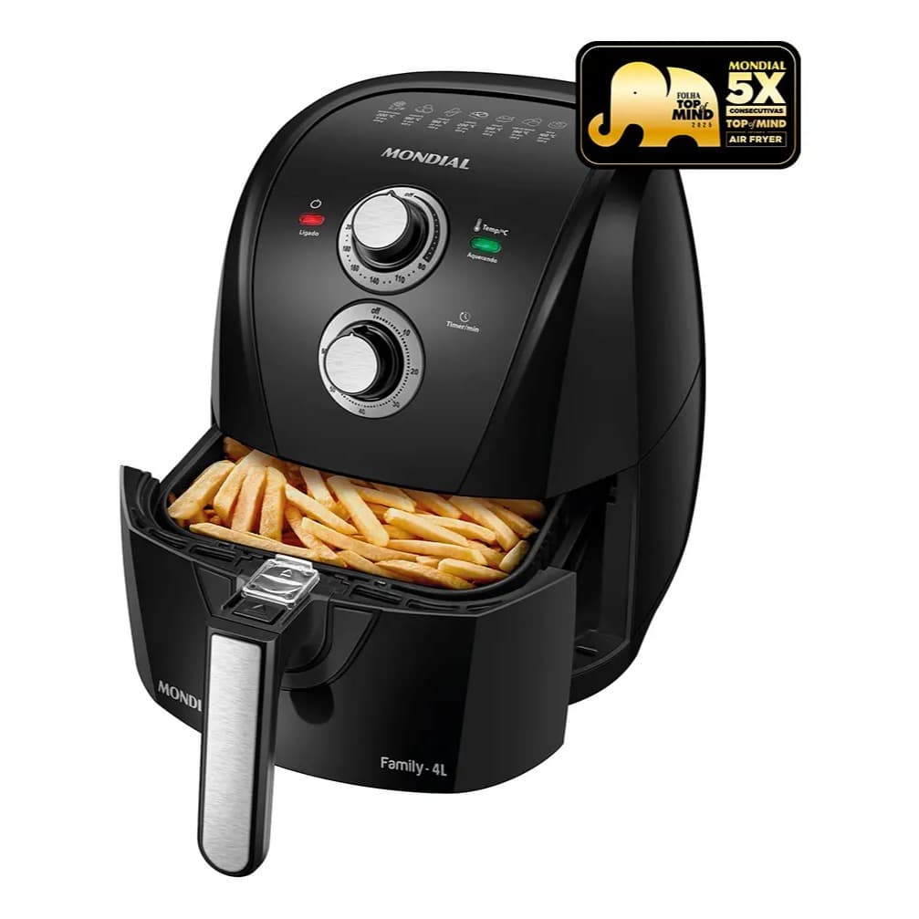 Fritadeira Sem Óleo Air Fryer 4 Litros Mondial 1500w AFN40-BFS 110V