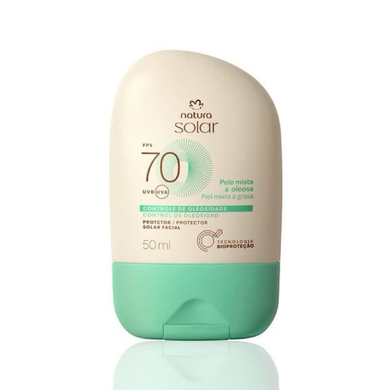 Protetor Solar Facial Pele Mista a Oleosa FPS 70 Natura Solar