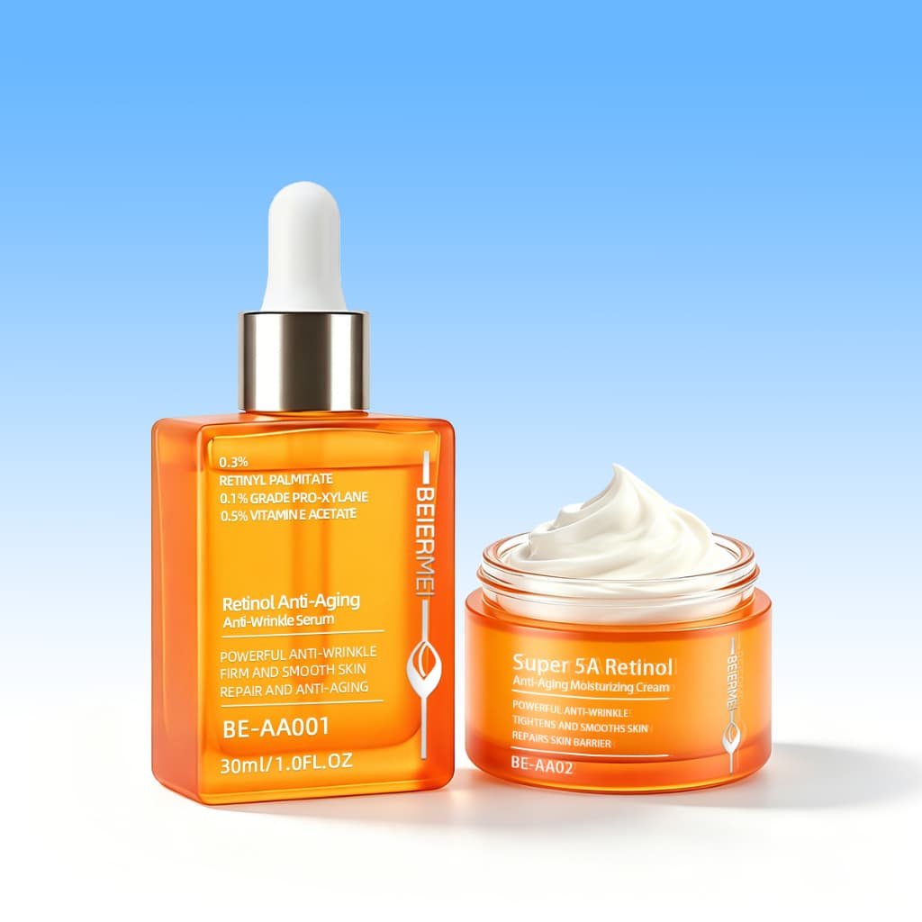 Pronta Entrega BEIERMEI Kit Retinol Sérum Facial + Creme Facial Anti-idade Hidratação e Luminosidade