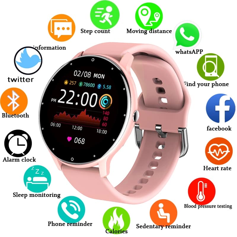 Relógio Smart Watch Men Tela Full Touch Screen Esportivo IP67 Bluetooth À Prova D'água Para Android ios smartwatch