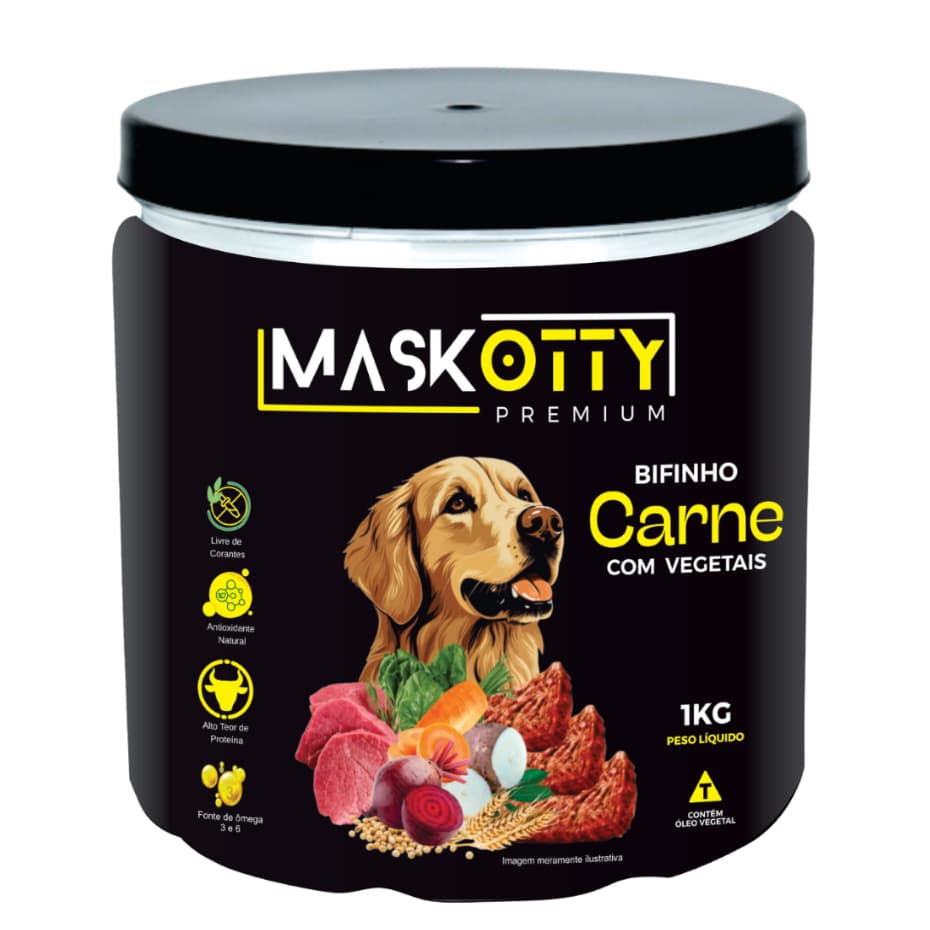 Bifinho Maskotty Petisco para cachorro Carne com Vegetais 1Kg