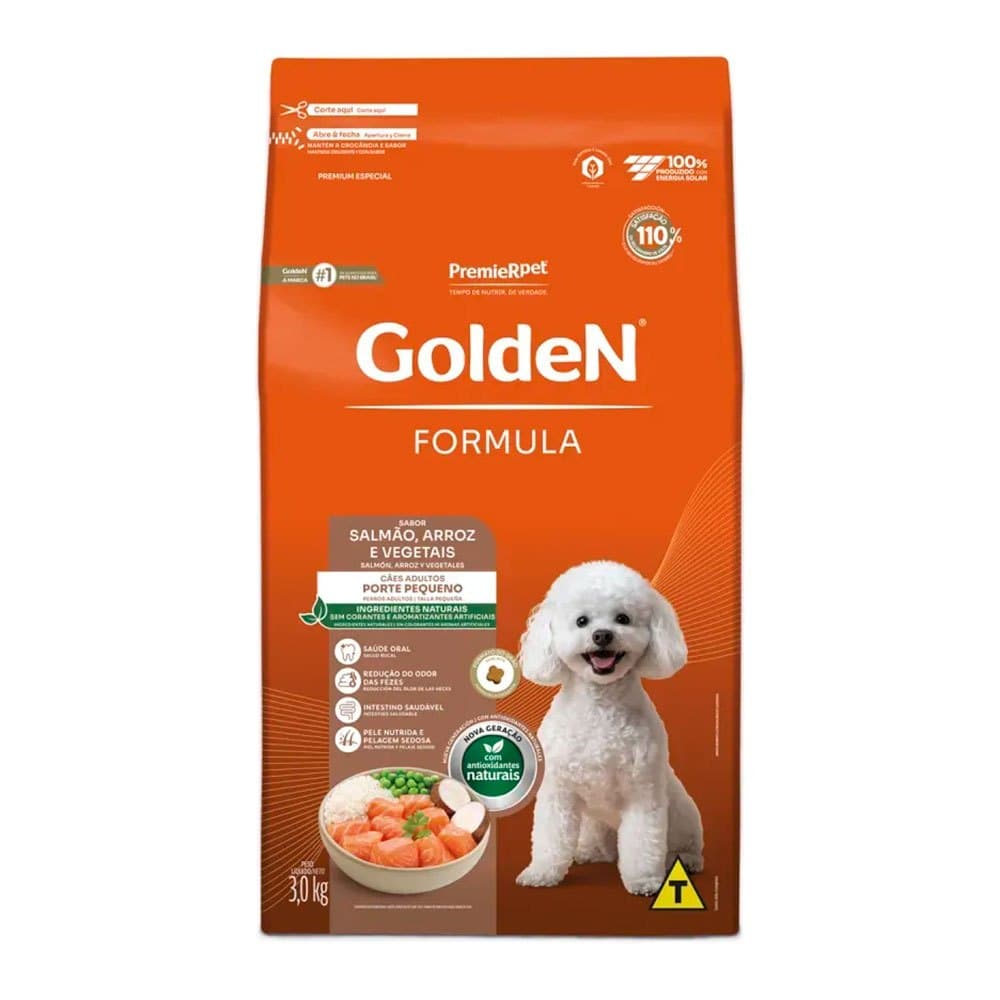 Ração Golden Fórmula Cães Adultos Salmão Mini Bits 3Kg
