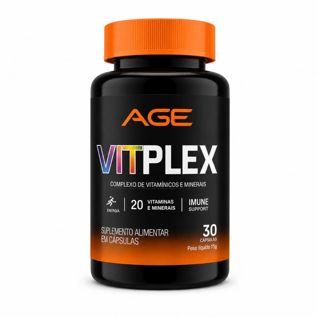 Vitplex AGE Complexo de Vitaminas e Minerais 30 Cápsulas | Suplemento Alimentar com 20 Vitaminas e Minerais