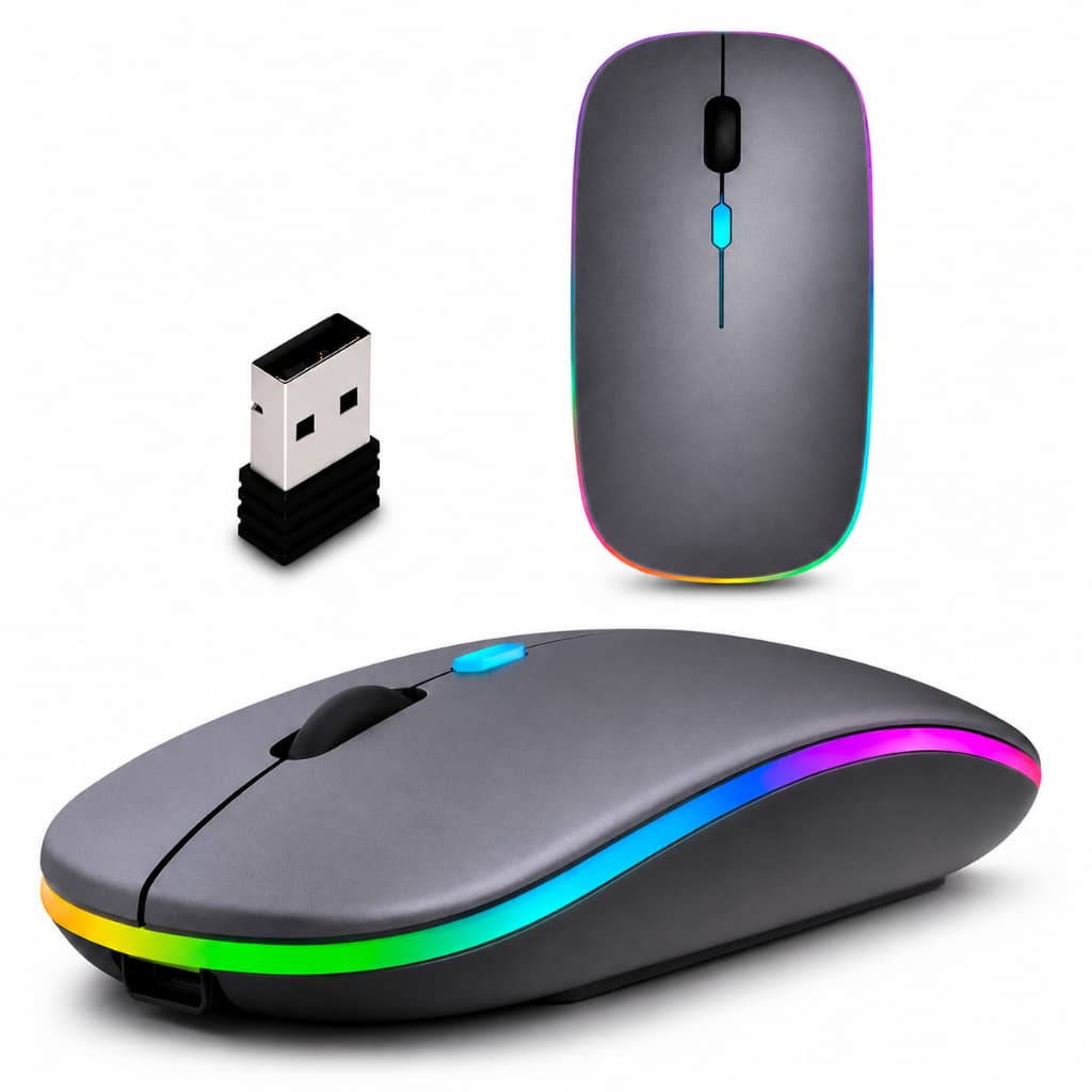 Mouse Sem Fio Bluetooth Recarregável Silencioso UniversalUSB 2.4G 3200 DPI Óptico Gamer Original