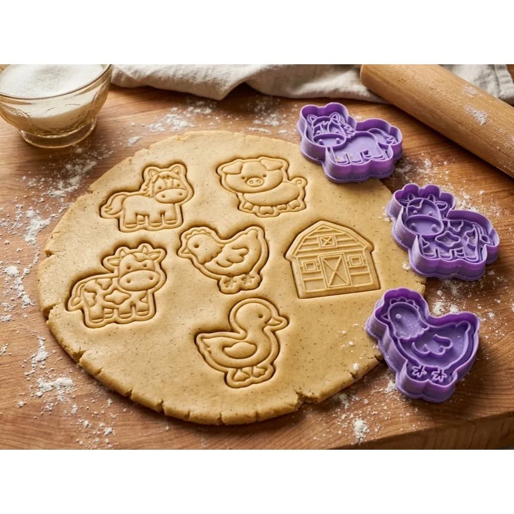 Kit com 6 Cortadores Animais | Biscoitos | Cookies | Pasta Americana | Massinha de Modelar