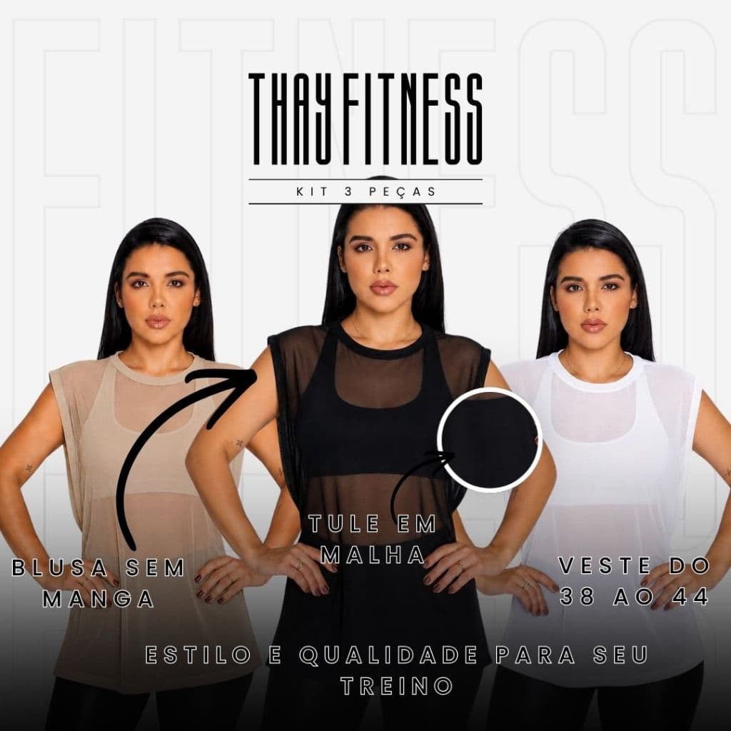 Camisa de Tule Premium Unissex - Kit com 3 Cores variadas -Transparente Academia Treino Musculação Dry Fit Sobreposição