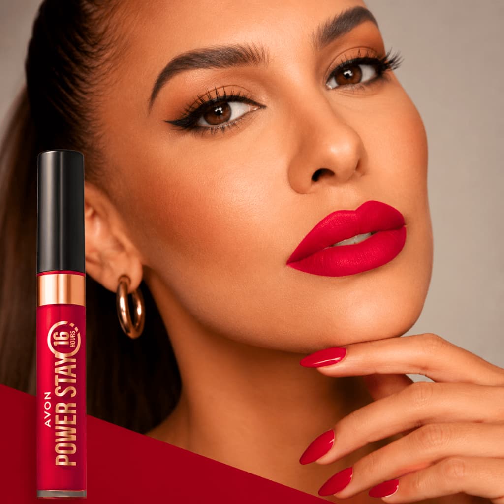 Batom Líquido Matte Avon Power Stay 16h Vermelho Mais Quente