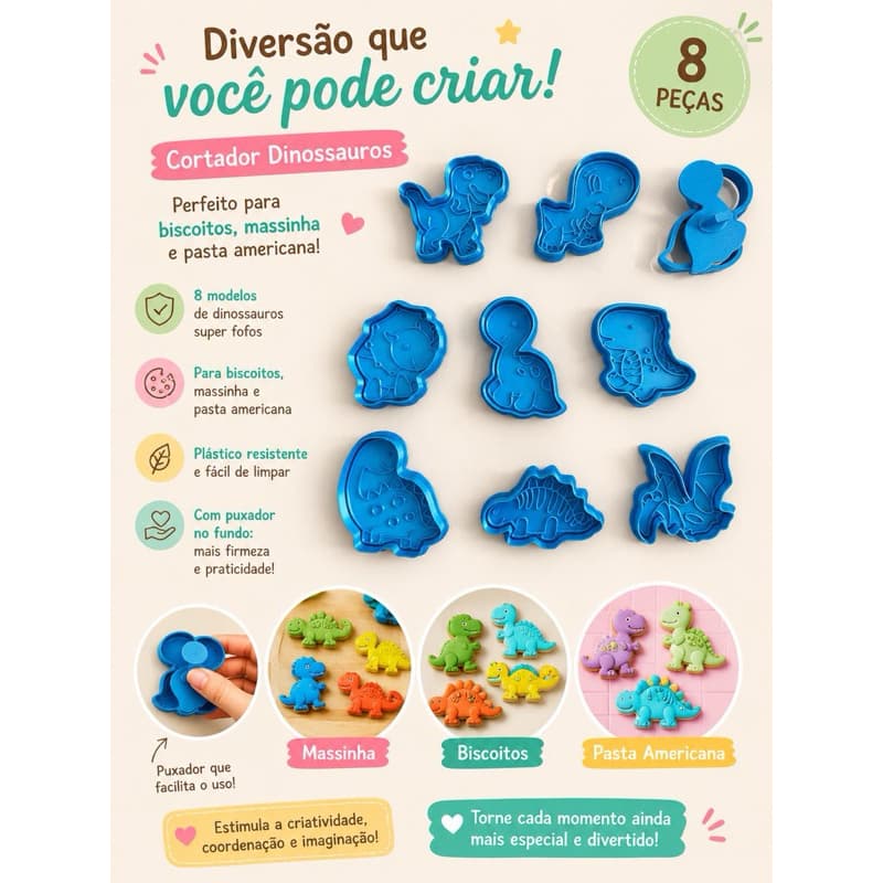 CORTADOR  E CARIMBO  DE BISCOITO E MASSINHA DE MODELAR