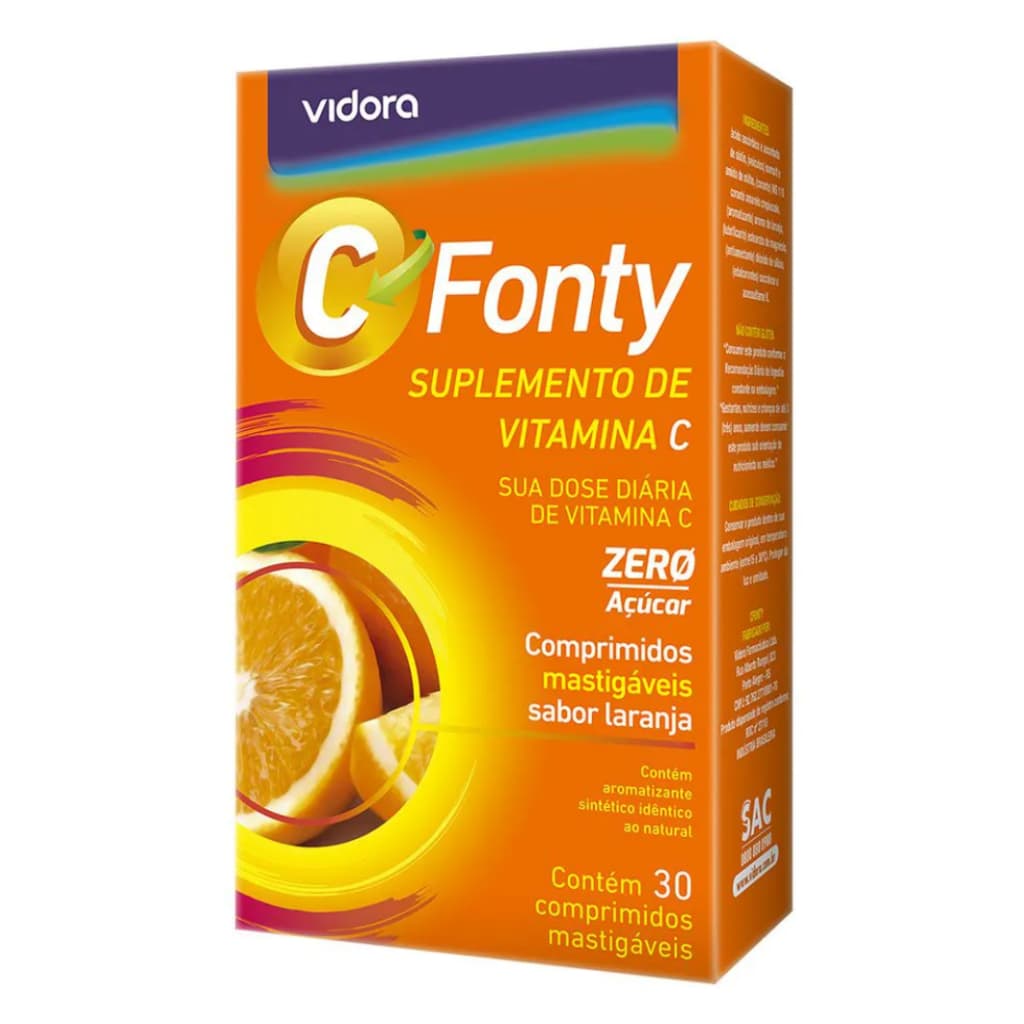 Vitamina CFonty – Suplemento de Vitamina C Mastigável com Sabor Laranja