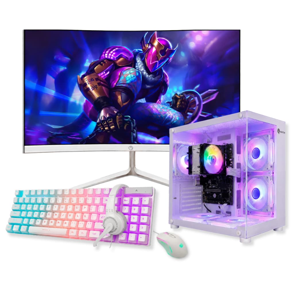 Computador Pc Gamer Intel I7 3770 SSD 480GB 16GB RAM Placa de Video GT730 Monitor Led 27" Curvo Bivolt