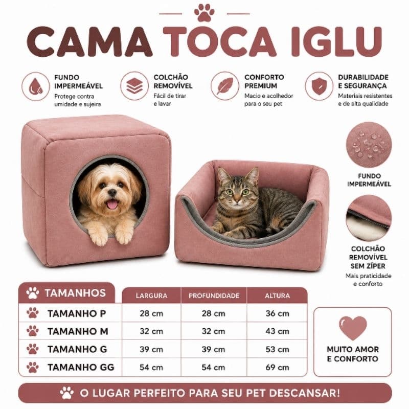casinha toca cama lglu 3 em 1 para  cães e gato tamanho P,M,G,GG,cor  acabamento impecável