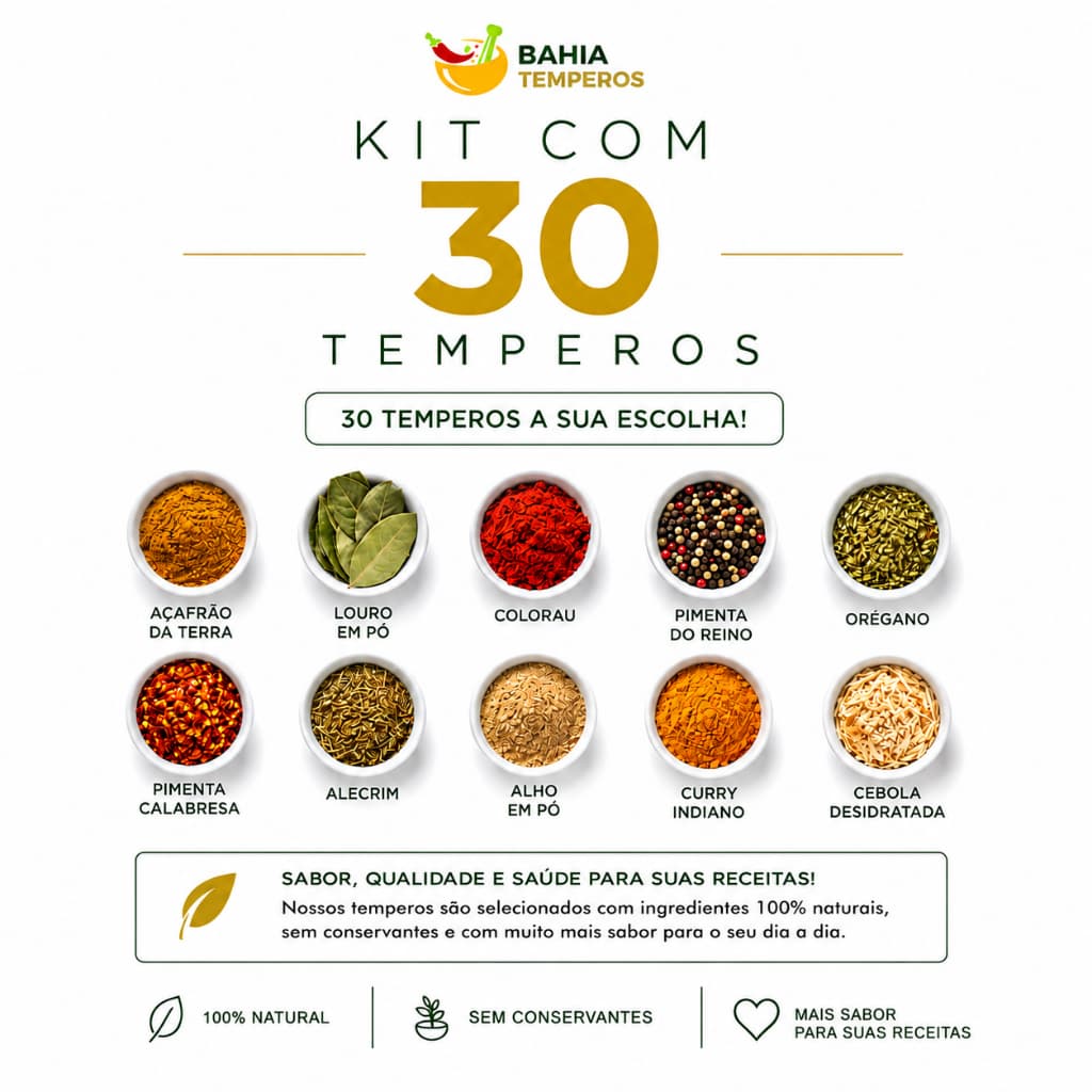 Super Kit de Temperos 30 Temperos (850g)