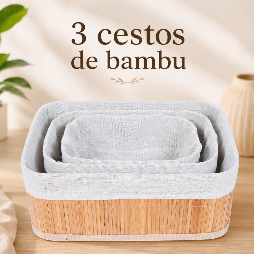 Cesto Organizador de Bambu 70L com Tampa e Alças para Roupas Sujas Lavanderia Cesto Multiuso Dobrável para Banheiro