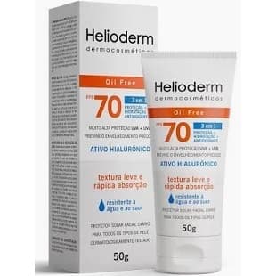 Protetor Solar Facial Helioderm Sem Cor Fps 70 Oil Free 3 Em 1 50g