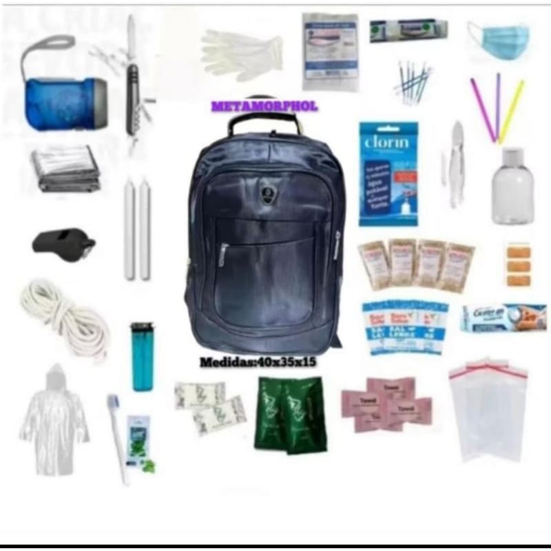 Mochila de Emergência +100 itens Kit sobrevivência Primeiros Socorros  ou Somente o kit com + de 100 itens.