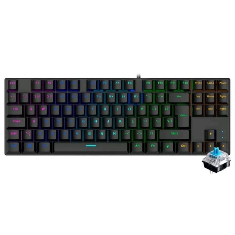 Teclado Gamer Mecânico Satellite GK-51 | Switch Azul | RGB | Anti-Ghosting