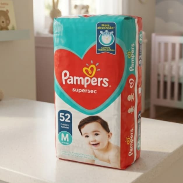 Fraldas Pampers Supersec M X 52 Unidades