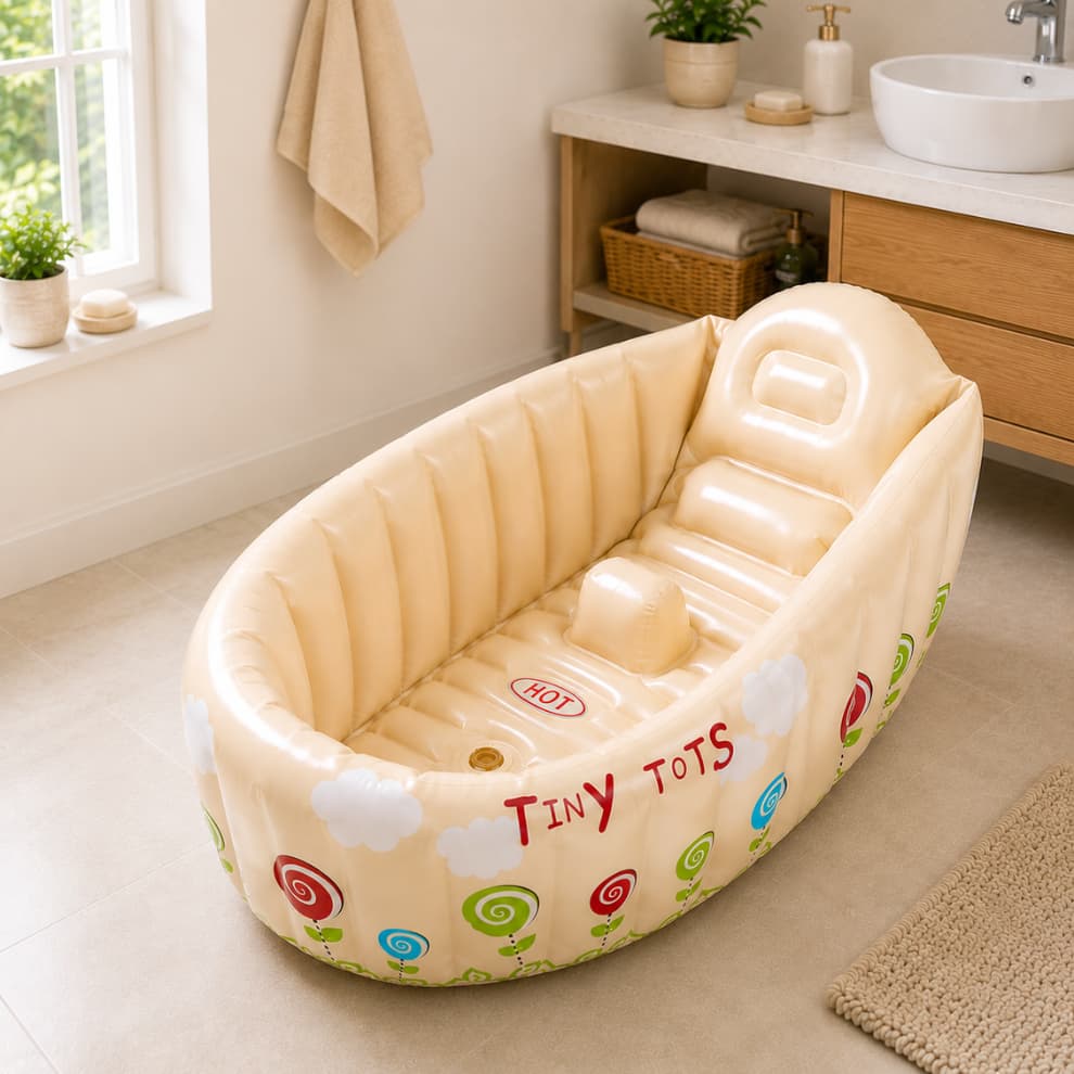 Banheira Berço Bebê Inflavel  91x61x29 cm C/ Indicador Temperatura