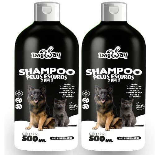 2 Shampoo Escurecedor De Pelos Para Cachorro e Gatos Pet Banho Pelagem Escura