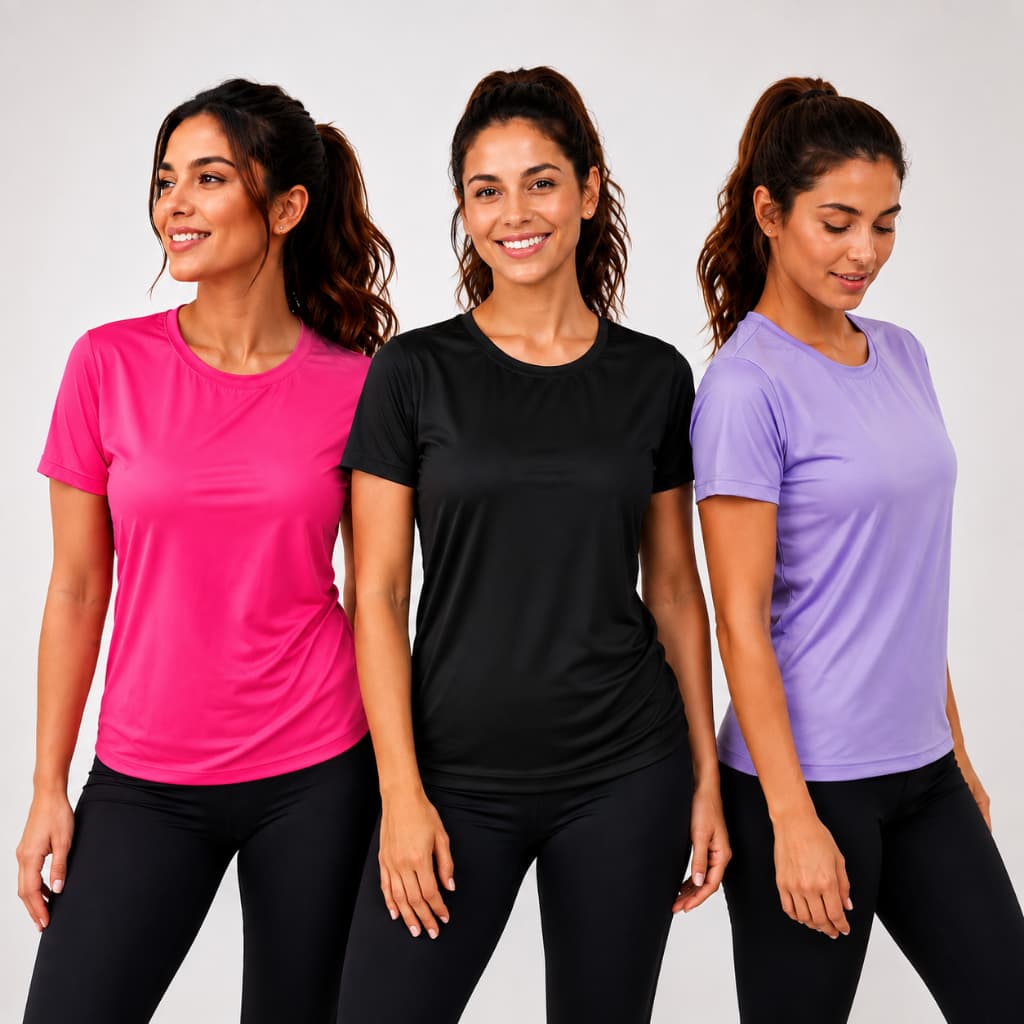 KIT Camiseta Academia Feminina Dry Fit Treino Blusa Caminhada Treino Musculação