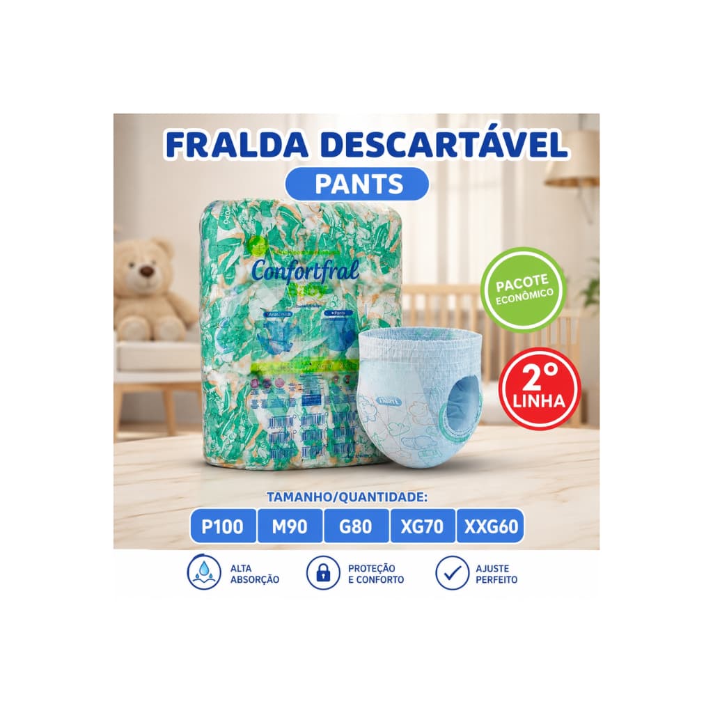 Fralda Infantil Confortfral 2 Linha (shortinho/calça)