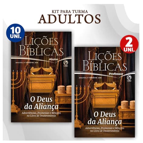 Kit 10 Alunos + 2 Professores Lições Bíblicas Adultos 4º Trimestre 2026 EBD CPAD