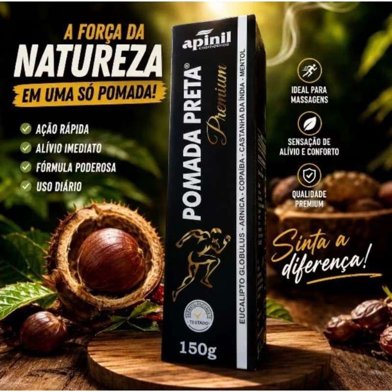 Pomada Preta Massageadora dores musculares nunca mais