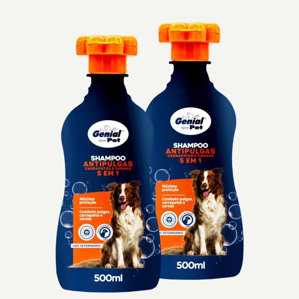 Kit Shampoo Para Pulgas e Carrapatos Pet Para Gato Cachorro Banho Caes 500ml