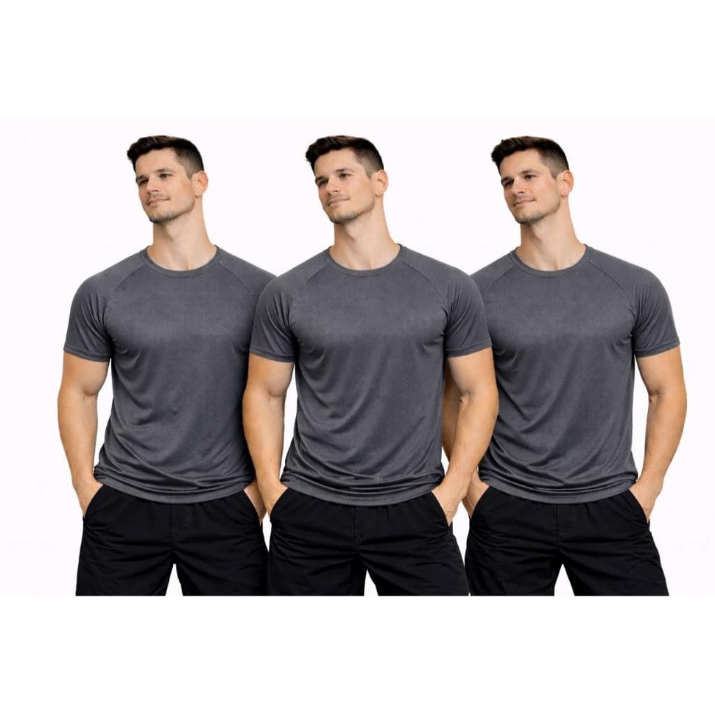 Kit 3 Camisetas Dry Fit Masculina Lisa Unissex Escolha a Cor Academia Treino Corrida Musculação UV 50+ Anti Suor