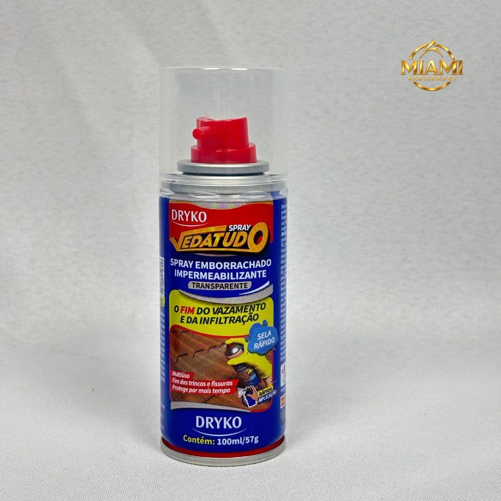 Spray Veda Tudo borracha líquida impermeabilizante Transparente 100ml