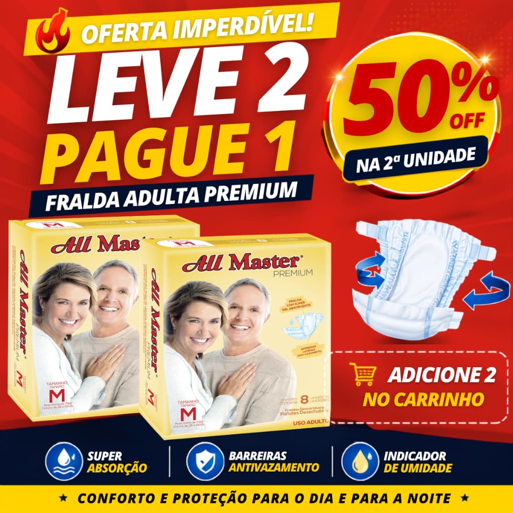 PROMOÇÃO - Fralda Descartável Adulto Premium Alta Absorção - Pacotinho