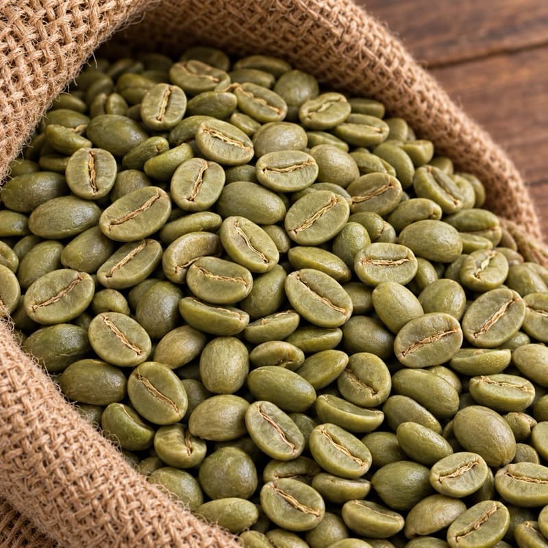 café cru em grãos para torrar e moer