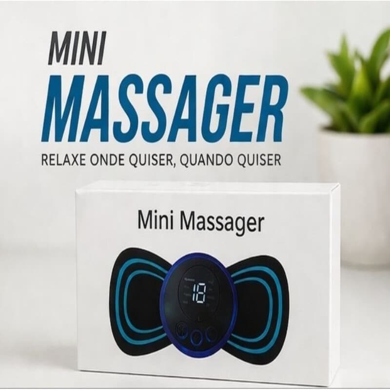Mini Massageador Portátil EMS 8 Modos 19 Níveis recarregável USB relaxamento muscular
