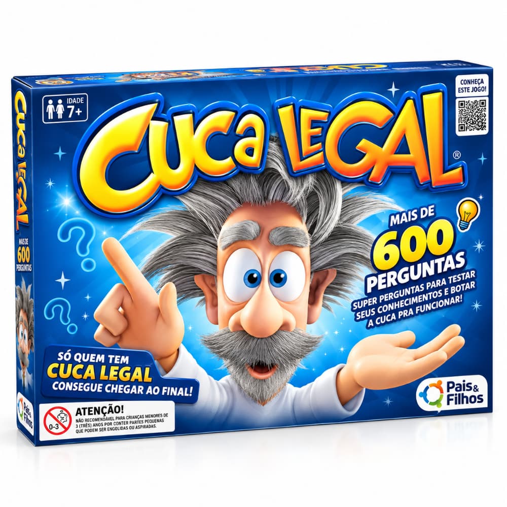 Jogo Cuca Legal Pais e Filhos Tabuleiro 600 Perguntas Conhecimentos Gerais Raciocínio Família 7