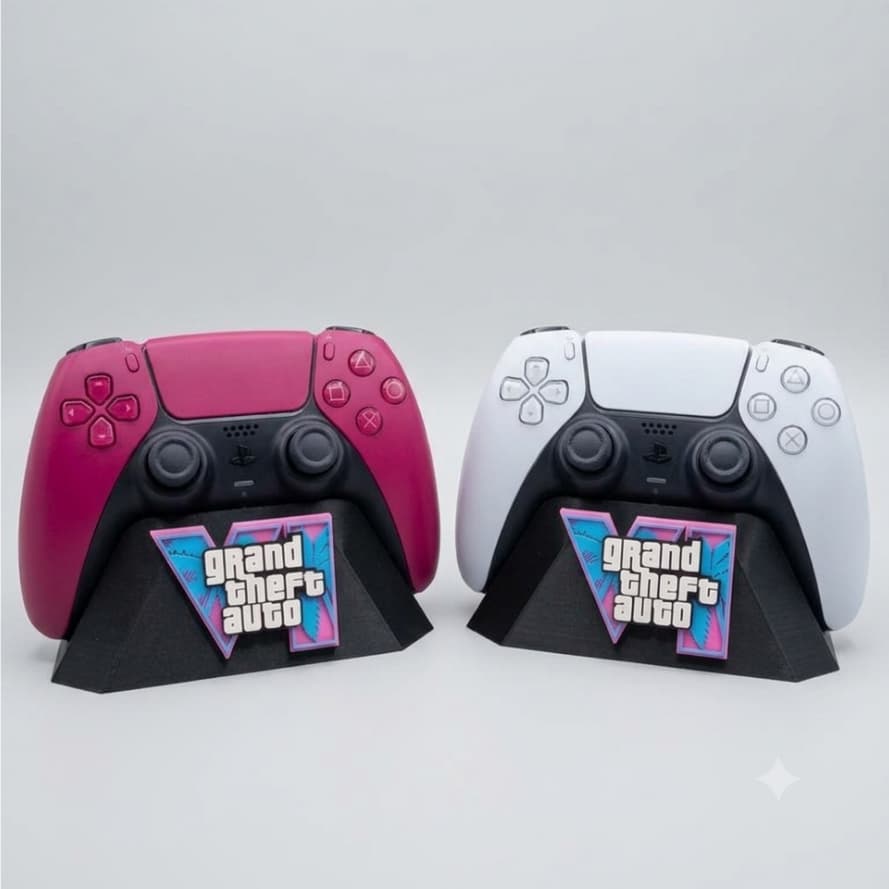 Suporte porta controle video game PS5 personalizado temático de jogo impresso em 3D