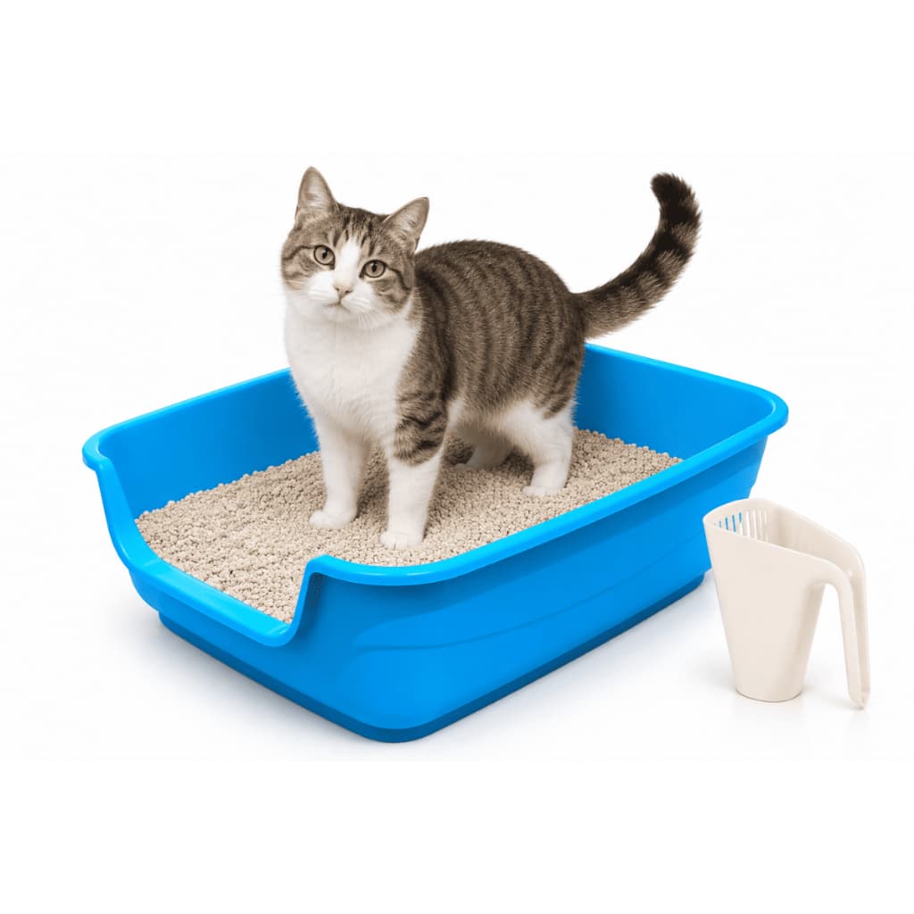 Super Oferta! Caixa de Areia para Gato Bandeja Higiênica Sanitária Areia com 2 Peças