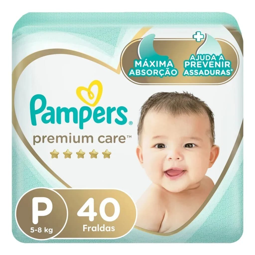 Fralda Pampers Premium Care  Tamanho P 40 Unidades