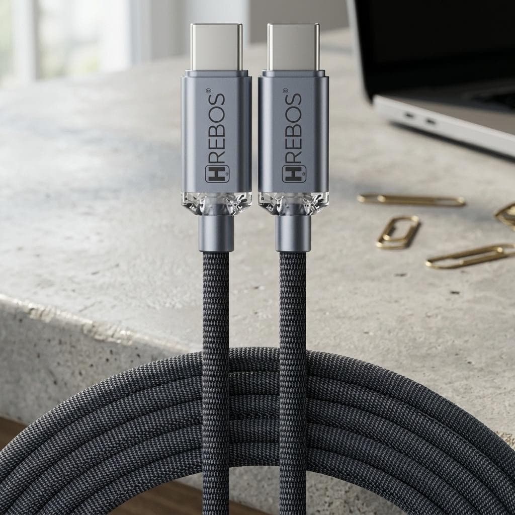 Cabo USB-C Turbo 2M Tipo C Para Tipo C Reforçado Trançado Carregador Rapido Para Celular